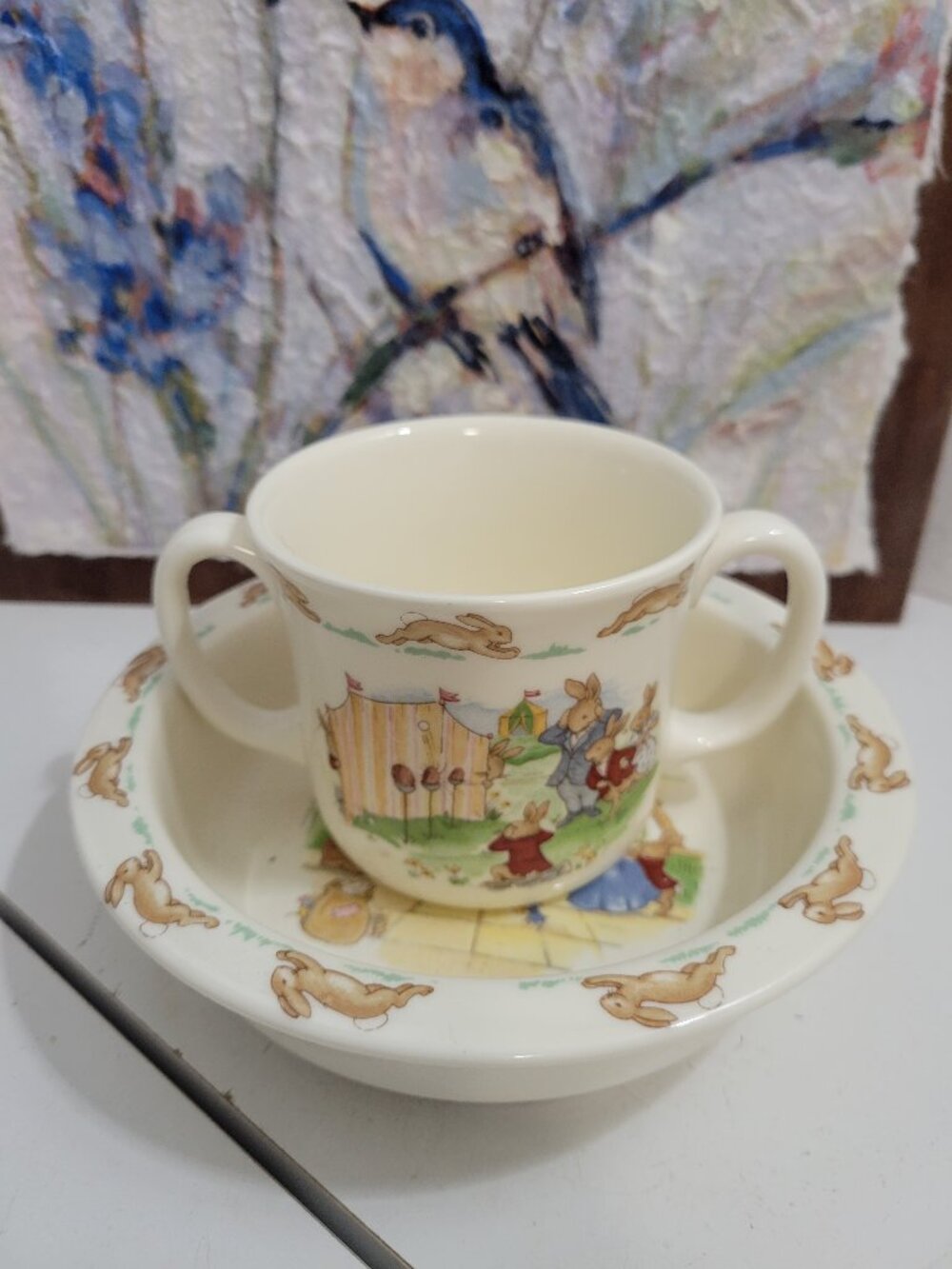 Royal Doulton Bunnykins Bowl and Mug fair Themed